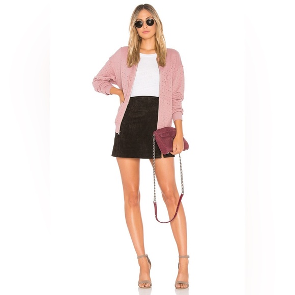 REVOLVE Michael Stars Perforated Terry Bomber Jacket - Picture 1 of 12
